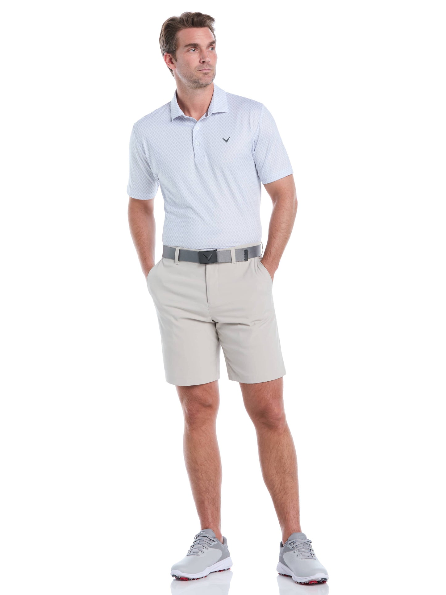 Men's Textured Chevron Geo Polo