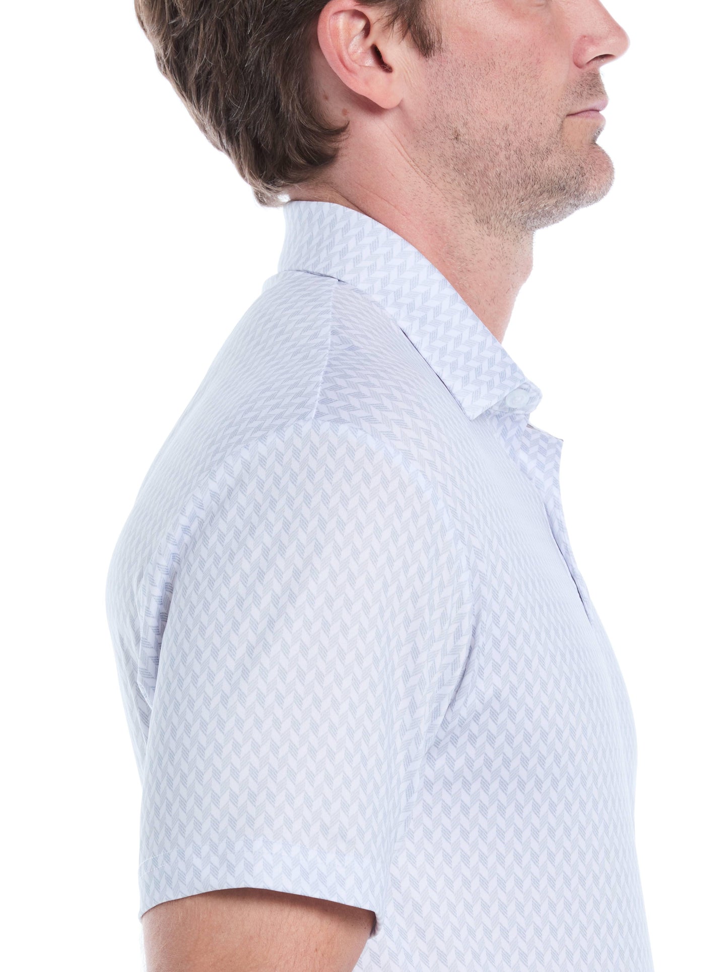 Men's Textured Chevron Geo Polo