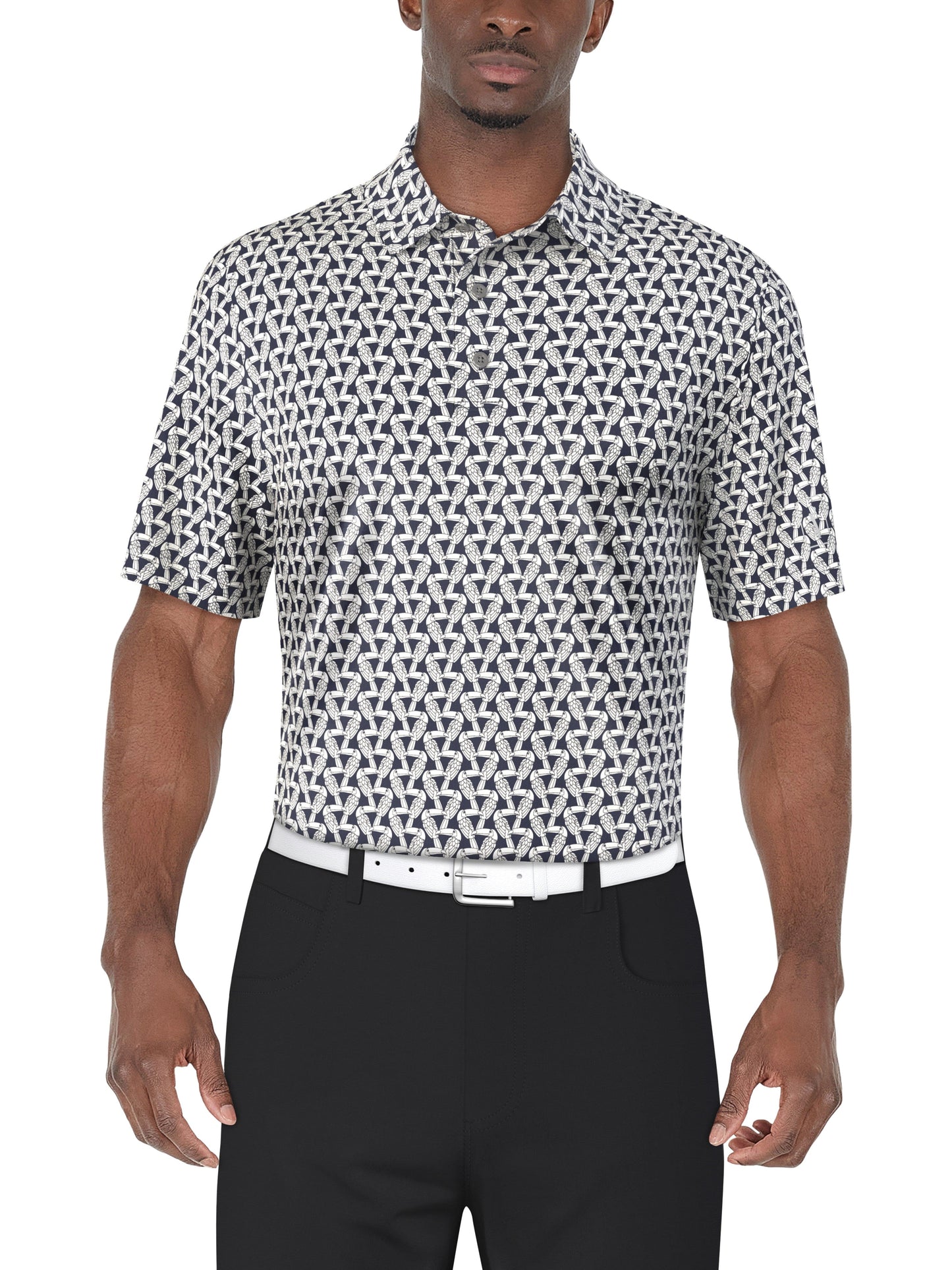 Toucan Print Golf Polo (Peacoat)