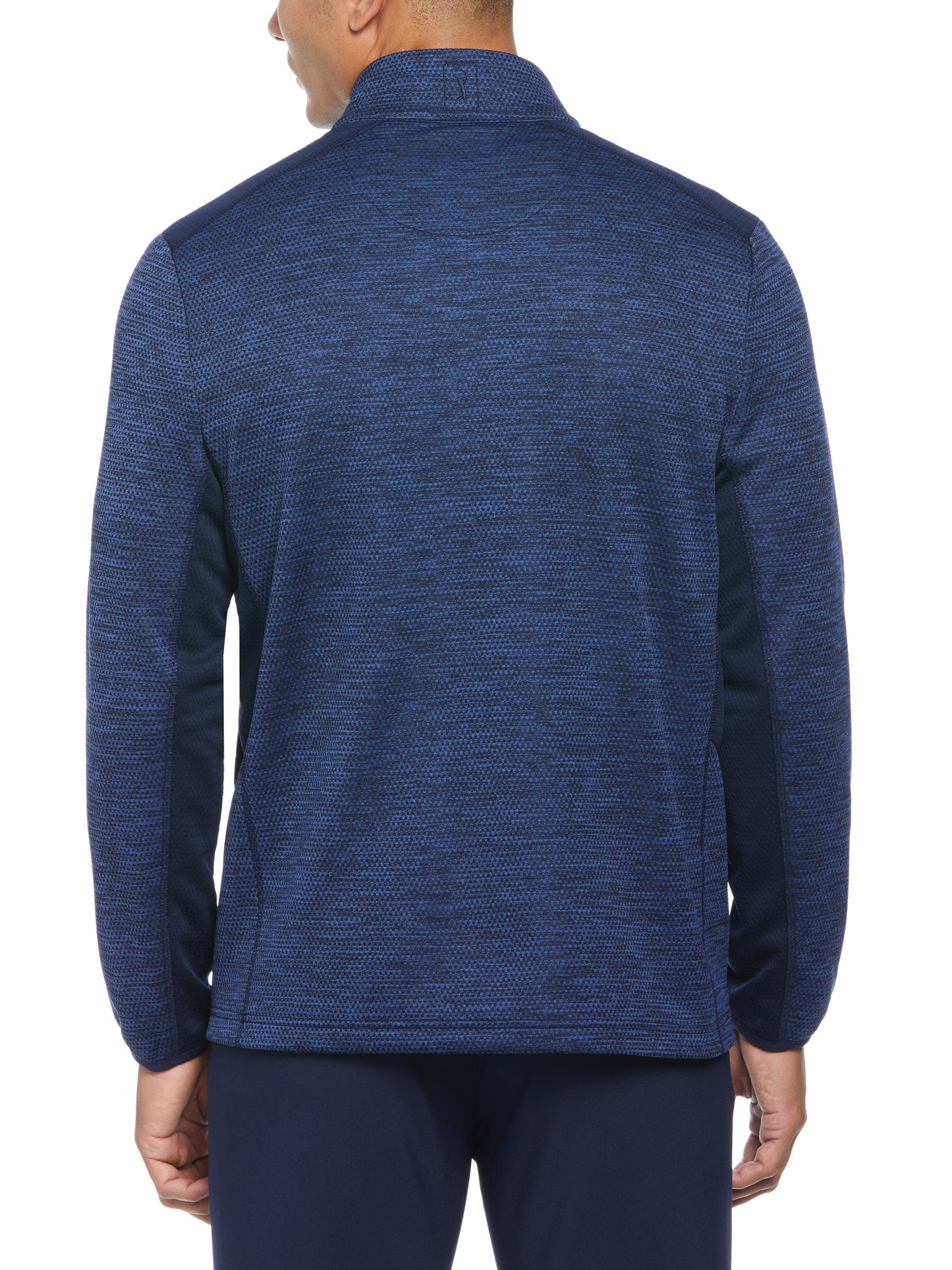 Men's Two Tone Space Dye Full Zip Golf Pullover