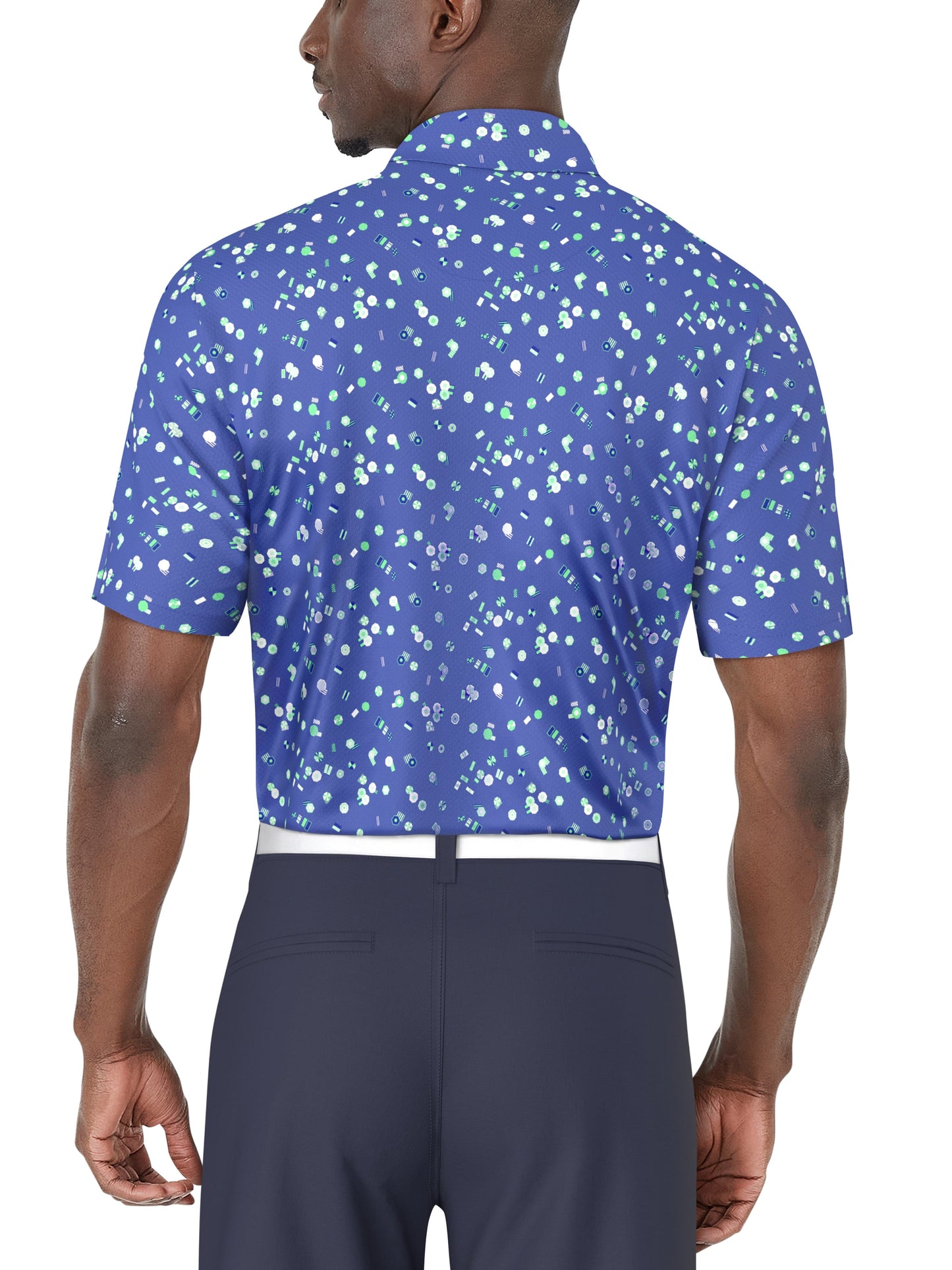 Men's Umbrella Geo Print Golf Polo
