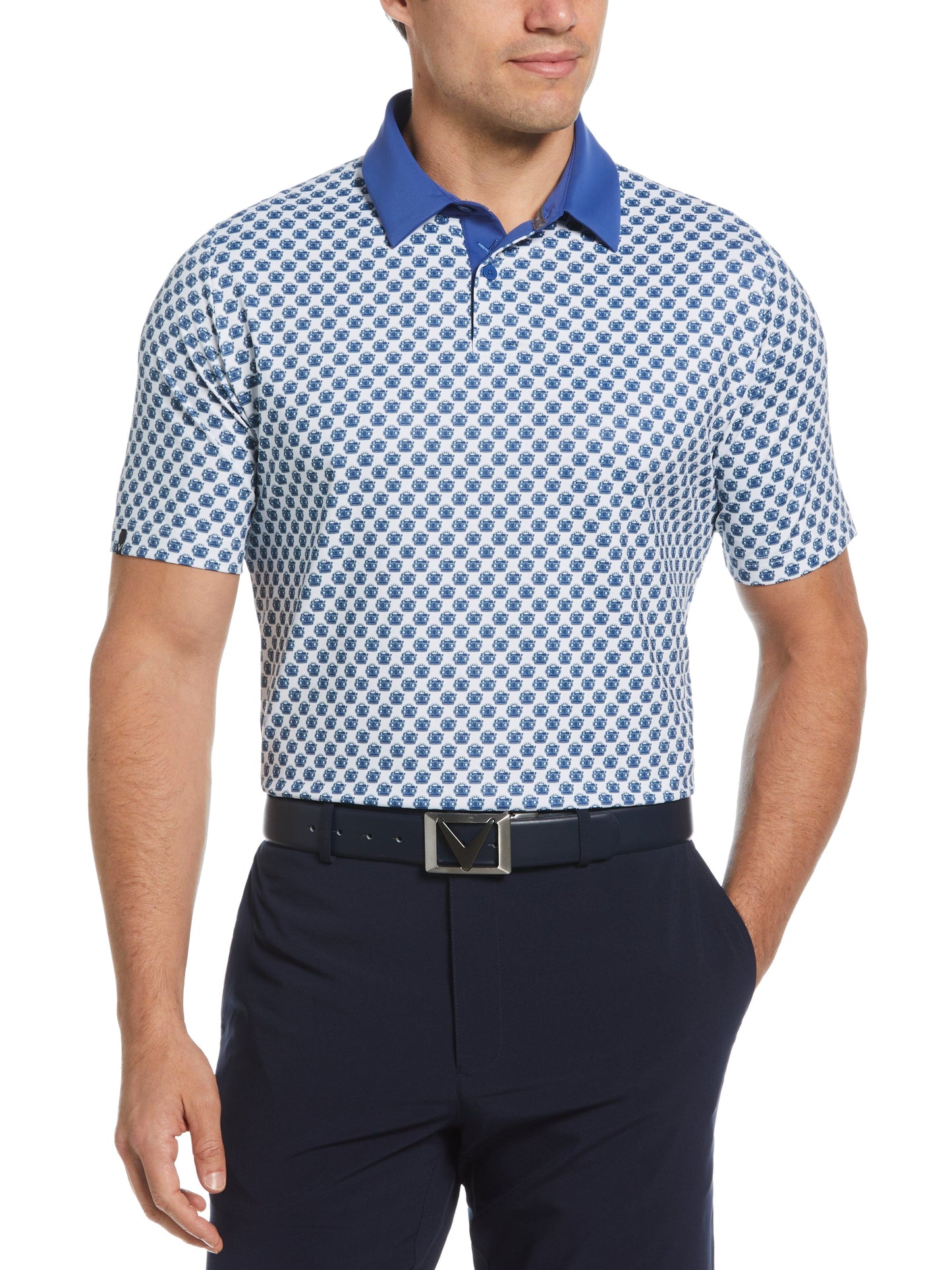 View Master Print Golf Polo (Galaxy Blue)