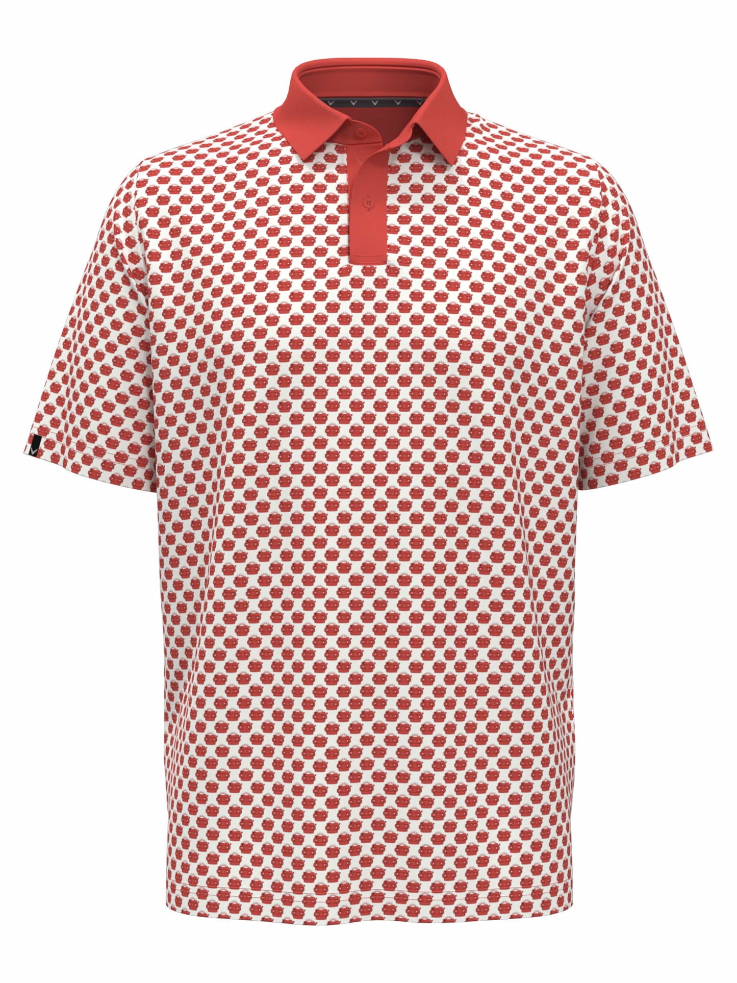 View Master Print Golf Polo (Spiced Coral)