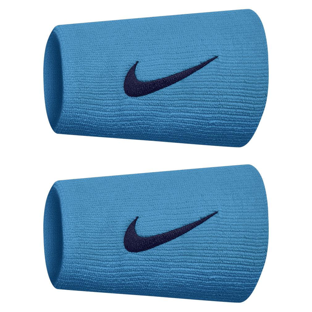 Premier Doublewide Tennis Wristbands 2 Pack Laser Blue and Void WOMENS APPAREL NIKE Blue ONE_SIZE