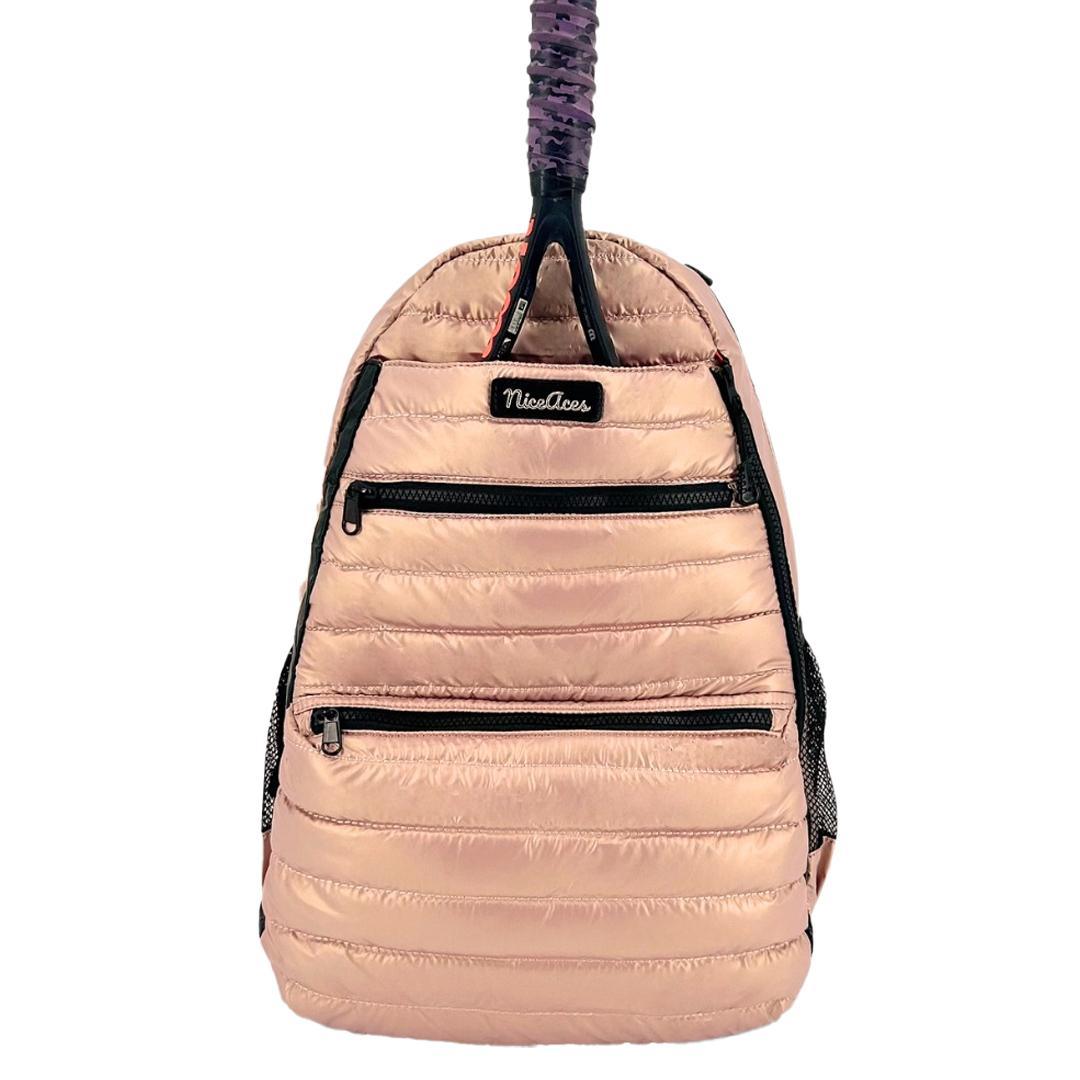 Neon Puffer Tennis Backpack Pink Gold Gifts NICE ACES