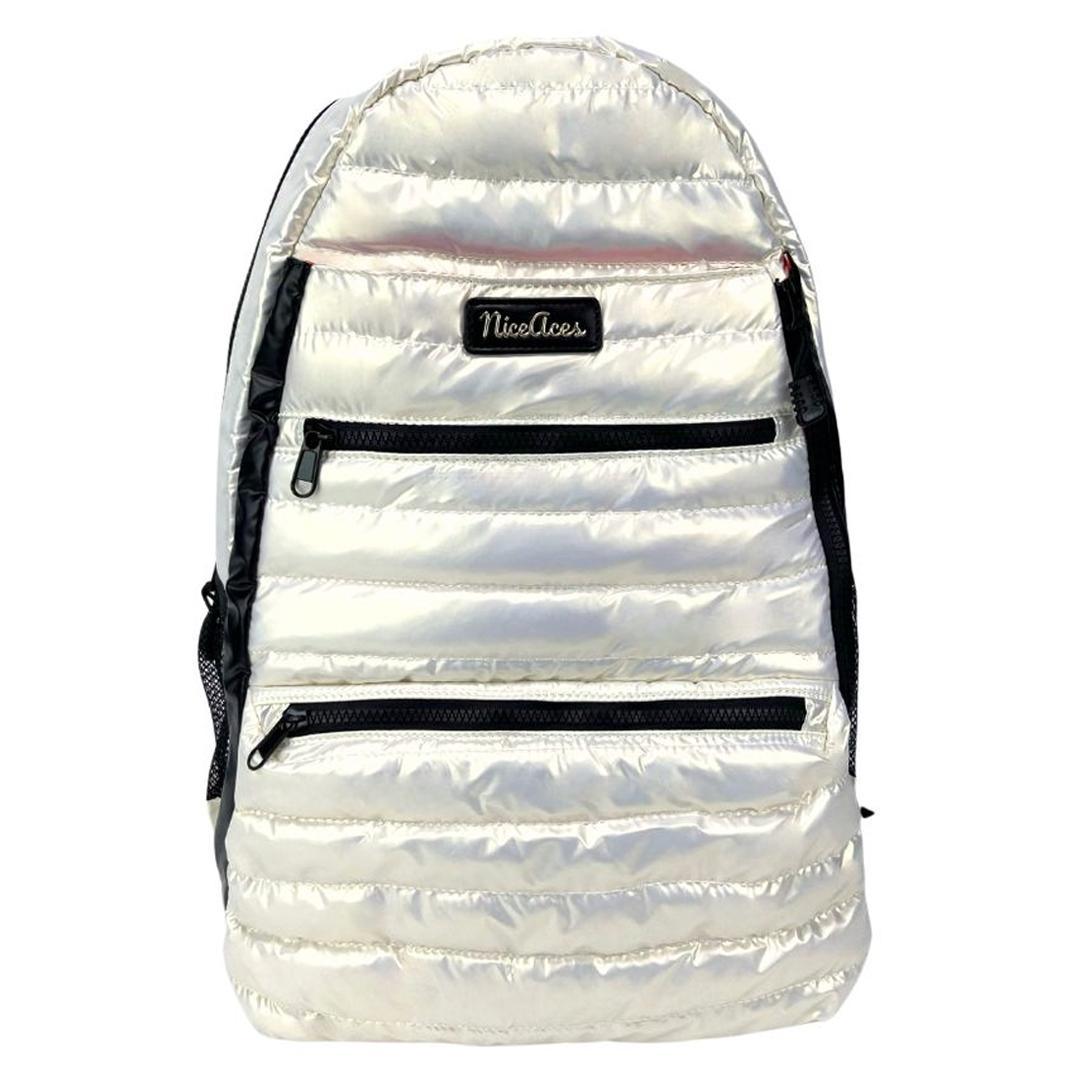 Neon Puffer Tennis Backpack Pearlescent White Gifts NICE ACES