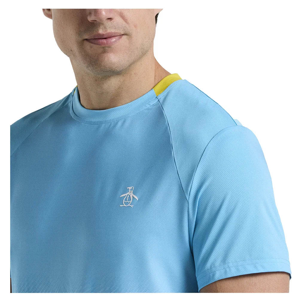 Men`s Performance Ombre Block Tennis Crew Blue Grotto PENGUIN