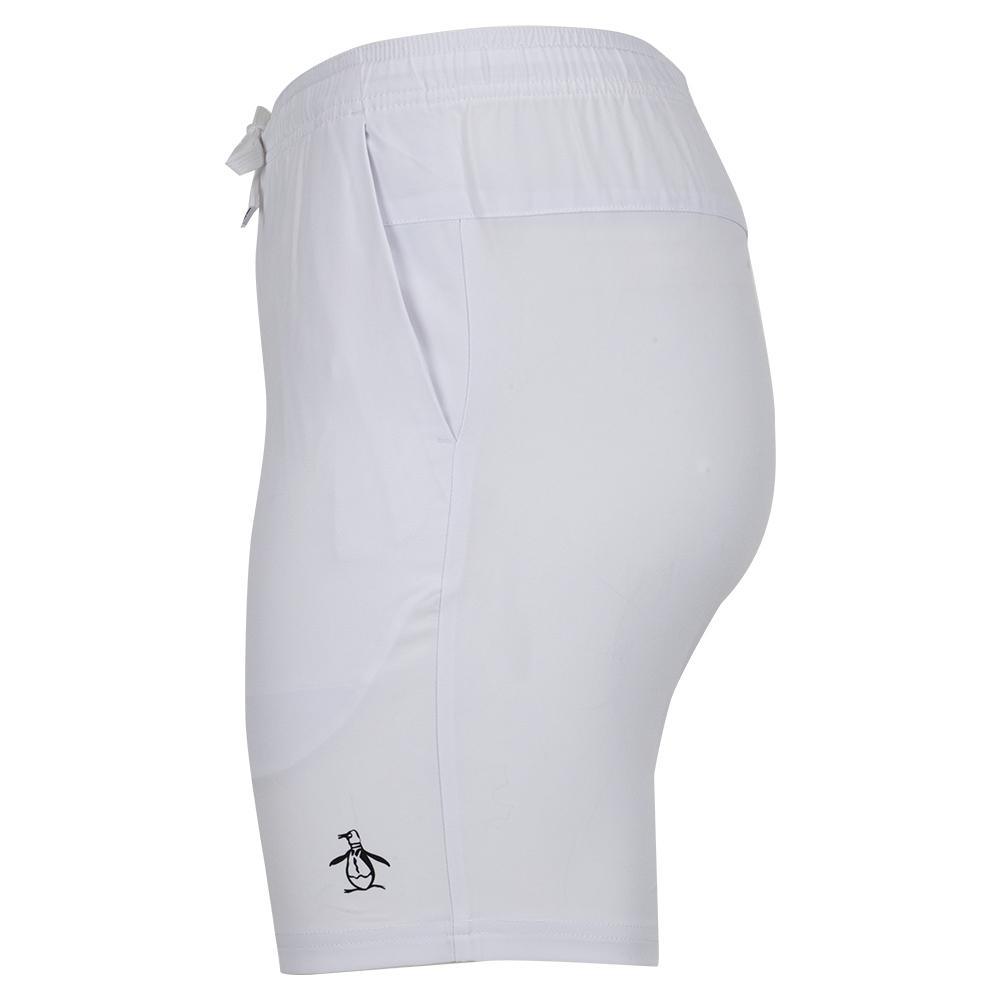 Men's Solid Performance 8 Inch Tennis Short Bright White Tournament Gear PENGUIN