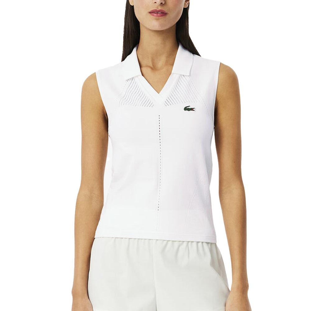 Women`s On Court Sleeveless Tennis Polo LACOSTE 2(EUR34) White
