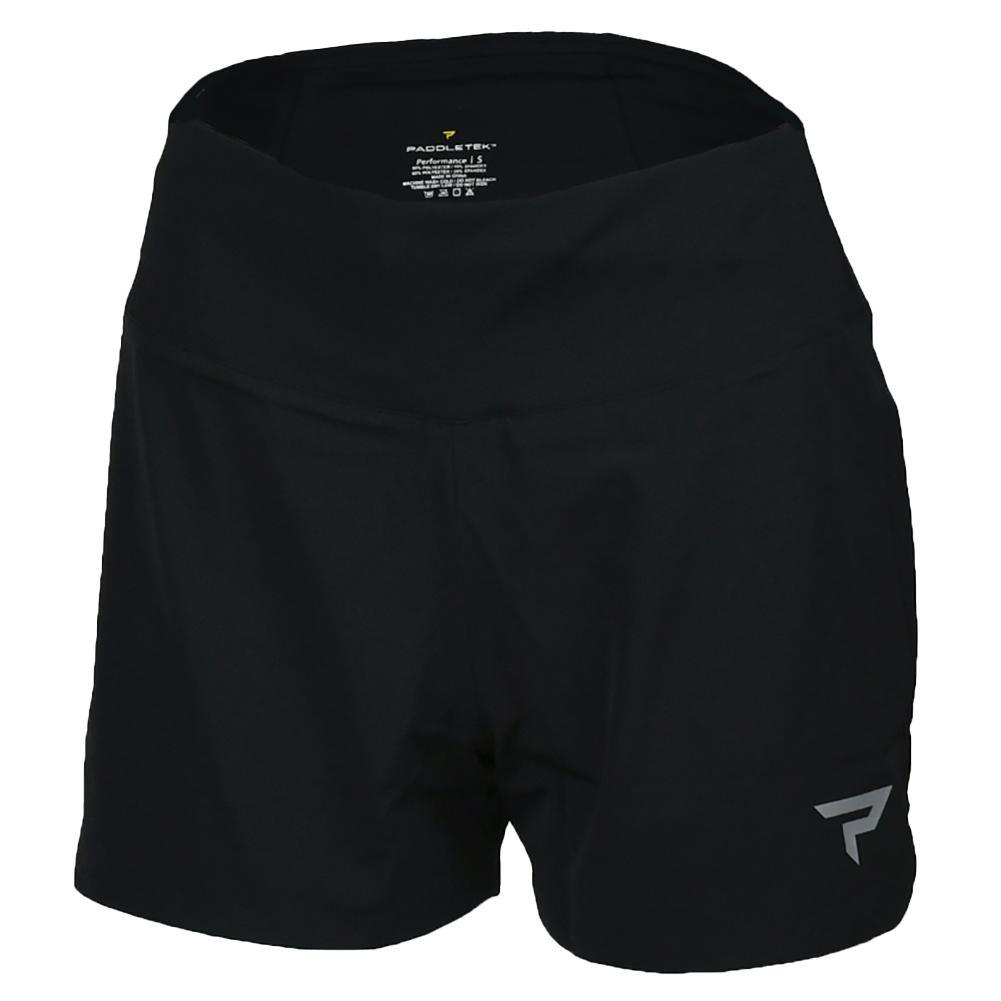 Womens Base Level Performance Tennis Short Black Womens Apparel PADDLETEK