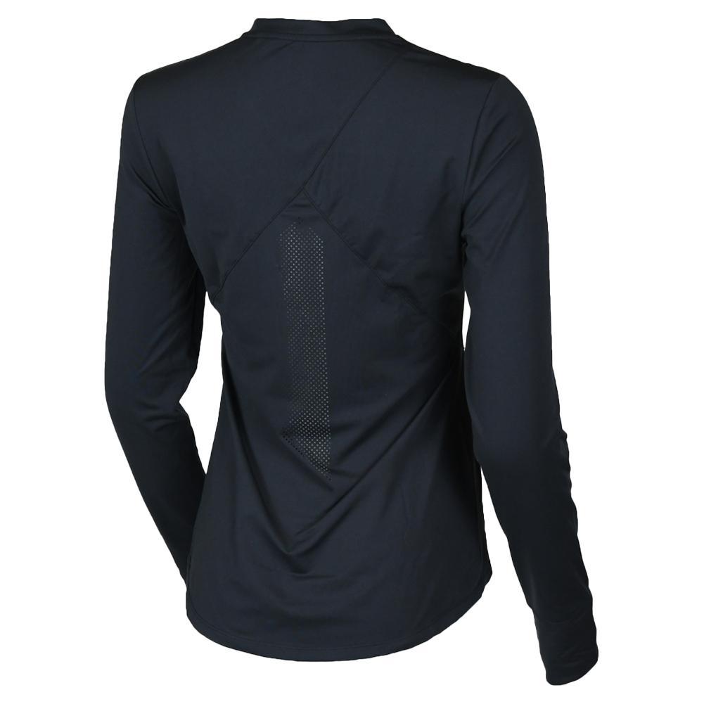 Womens Long Sleeve Performance Tennis Top Black Womens Apparel PADDLETEK