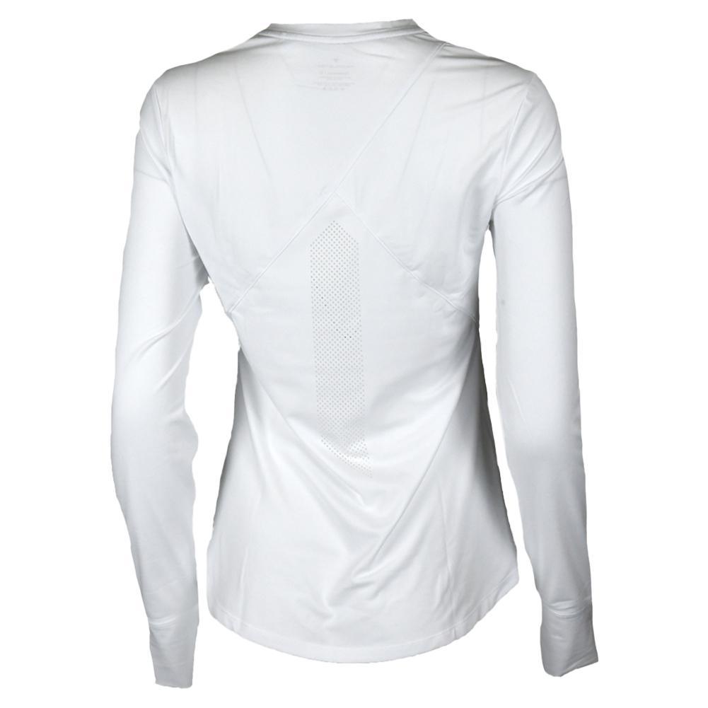 Womens Long Sleeve Performance Tennis Top White and Black Womens Apparel PADDLETEK