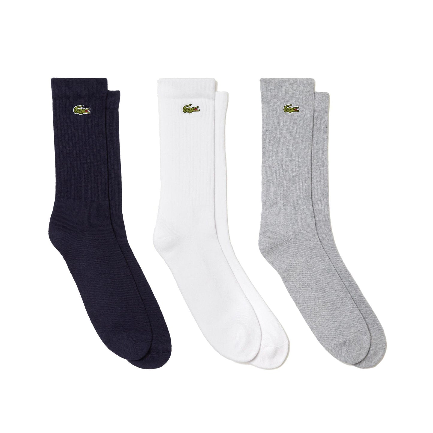 Unisex Core Performance Solid Jersey Tennis Tube Socks 3 Pack Socks LACOSTE