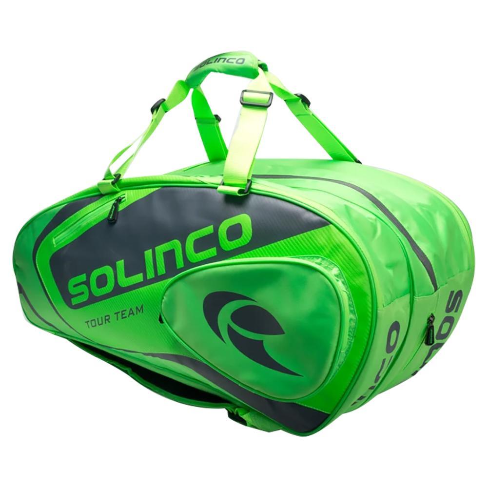 15-Pack Tour Tennis Racquet Bag Full Neon Green Shop By Player SOLINCO
