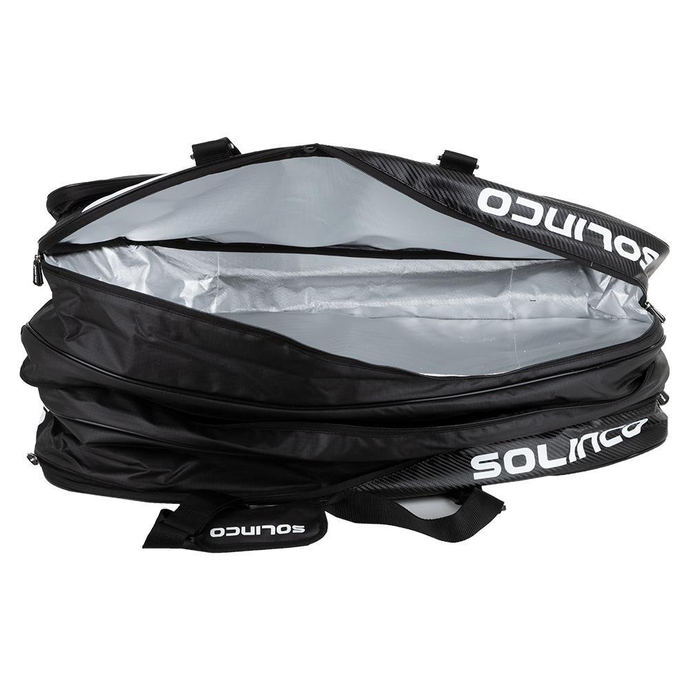15-Pack Tour Team Tennis Racquet Bag White and Black with Black Zipper Lining Gifts SOLINCO