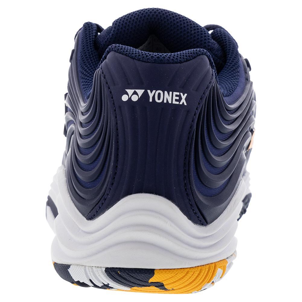 Men's FUSIONREV 5 Tennis Shoes Navy and Orange Top Tennis Shoes YONEX