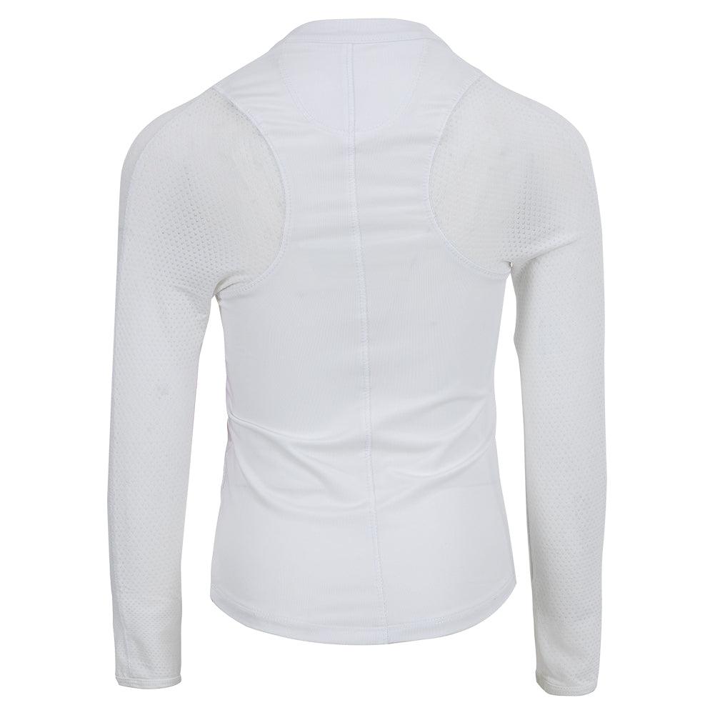 Girls' Mandarin Collar Long Sleeve Tennis Top White Outerwear LUCKY IN LOVE