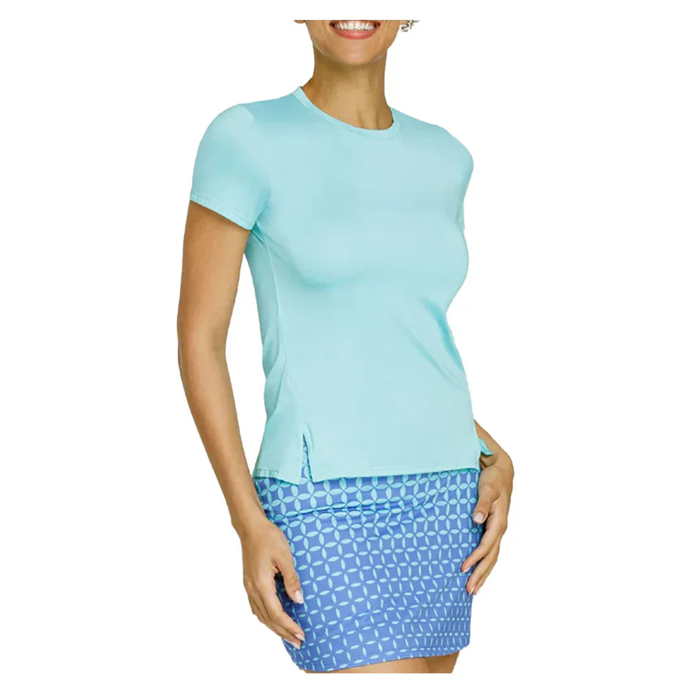 Women`s Hawthorne Short Sleeve Tennis Top Aqua Sky TAIL XS Blue