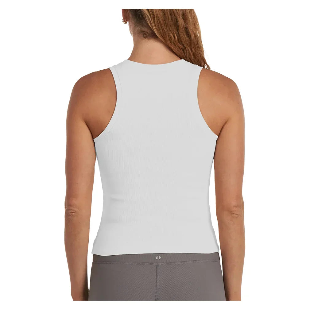 Women`s Classic Crew Neck Tennis Tank White THRIVE SOCIETE