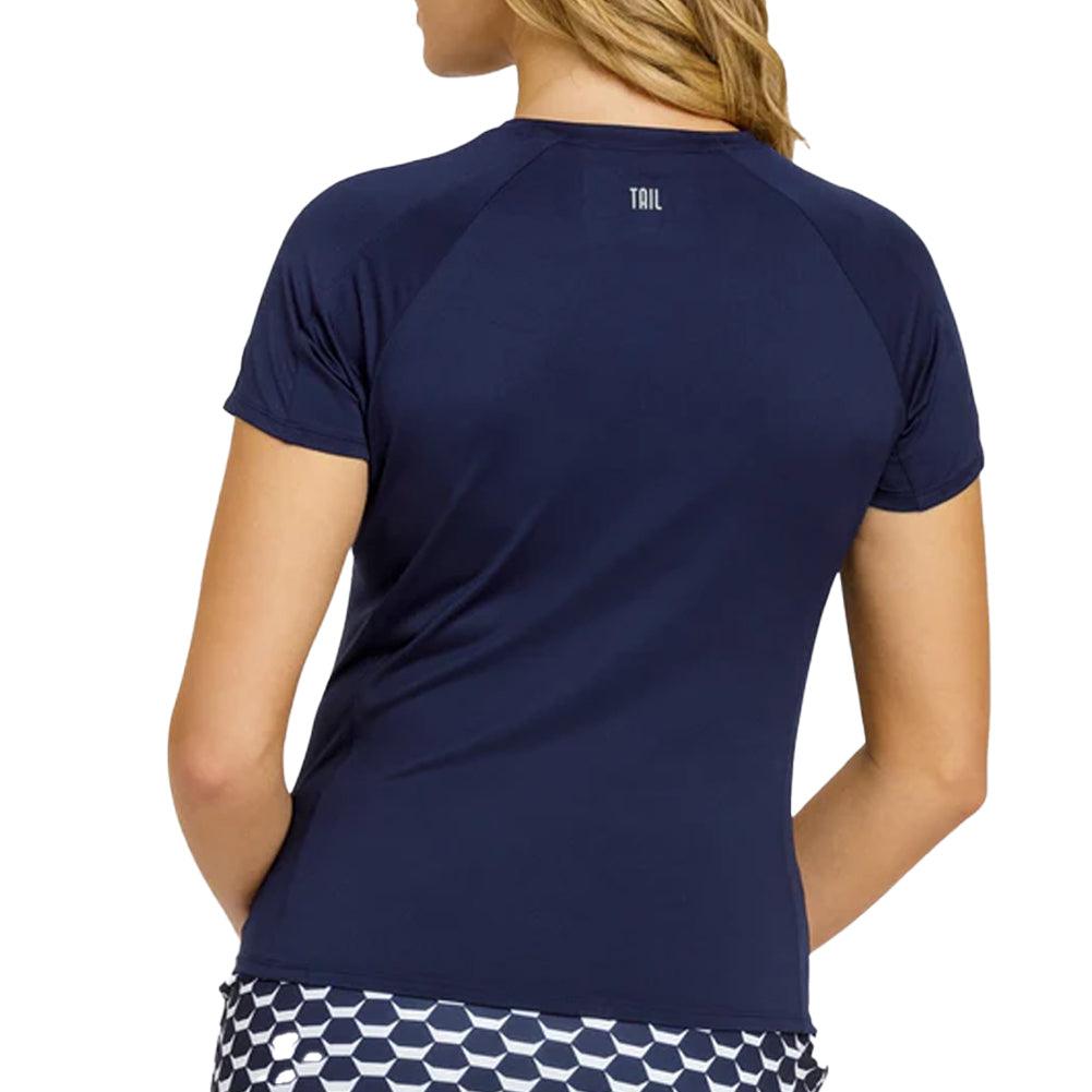 Women`s Tella Short Sleeve Tennis Top Navy Blue TAIL