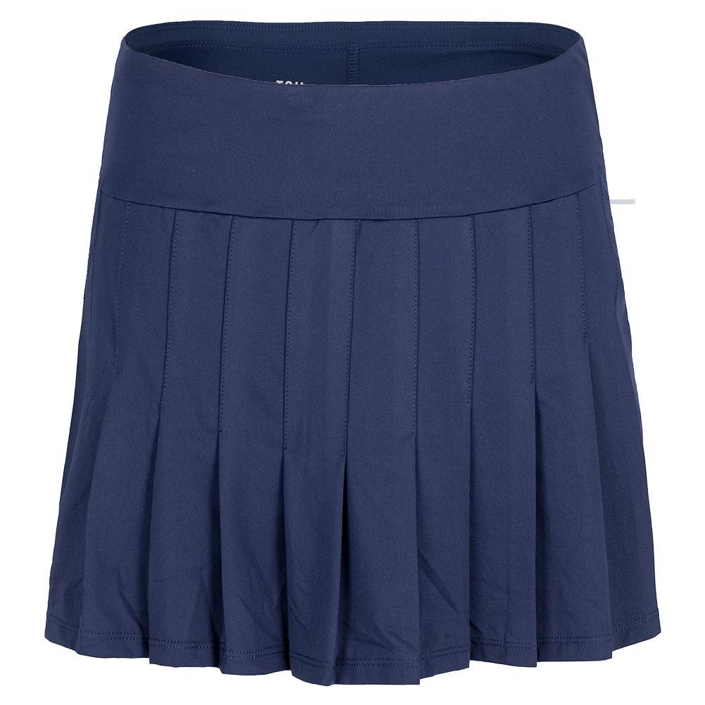 Women's Jillian 13.5 Inch Pleated Tennis Skort Navy Blue Womens Apparel TAIL