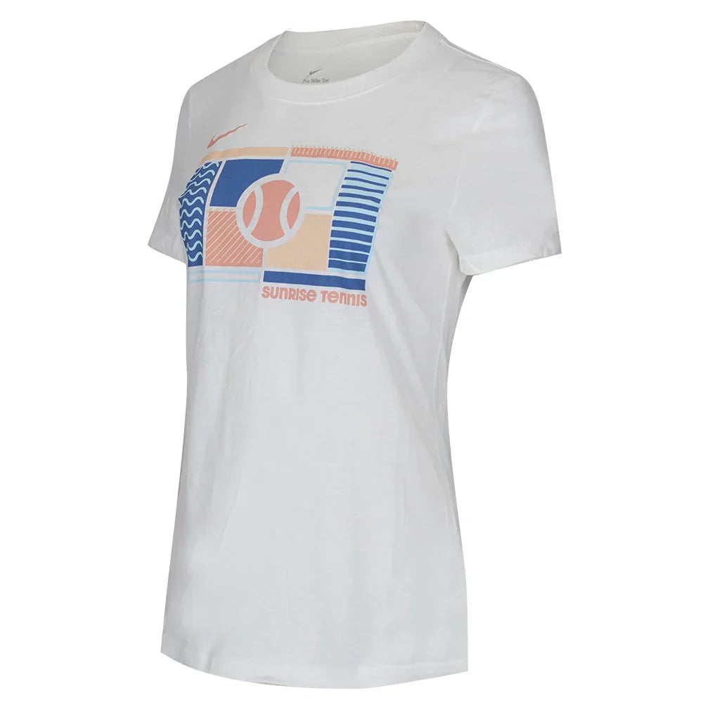 Women`s Cotton Short Sleeve Tennis Top NIKE XS 10A_WHITE