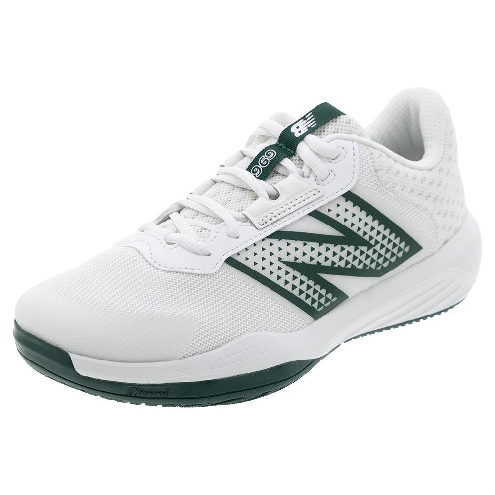 Women`s 696v6 D Width Tennis Shoes White and Marsh Green Shoes NEW BALANCE White 5