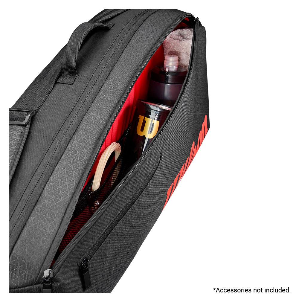 Clash V3 3 Pack Tennis Racquet Bag Black and Infrared WILSON