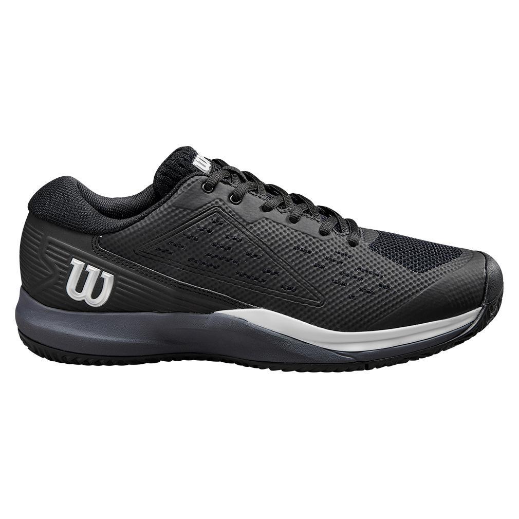 Men's Rush Pro Ace Wide Tennis Shoes Black and Ombre Blue Top Tennis Shoes WILSON