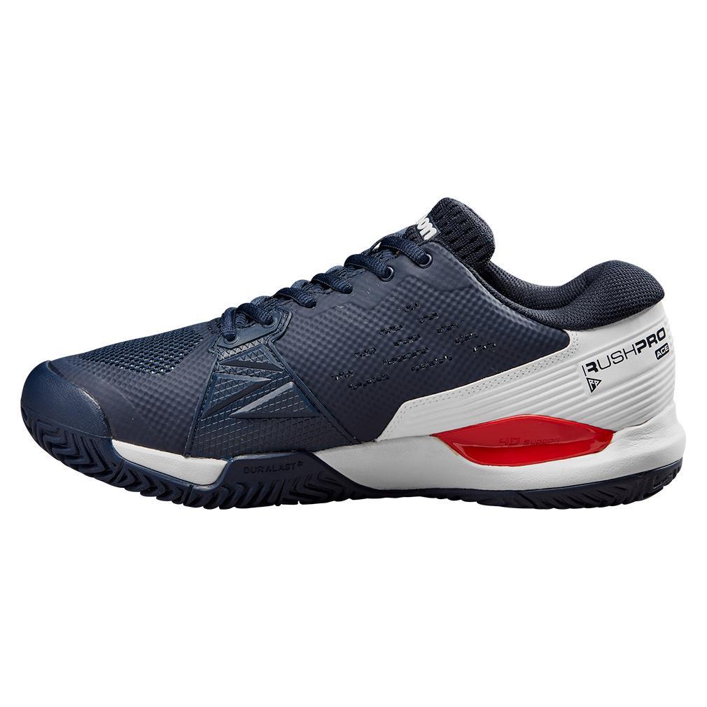 Men's Rush Pro Ace Wide Tennis Shoes Navy Blazer and White Top Tennis Shoes WILSON