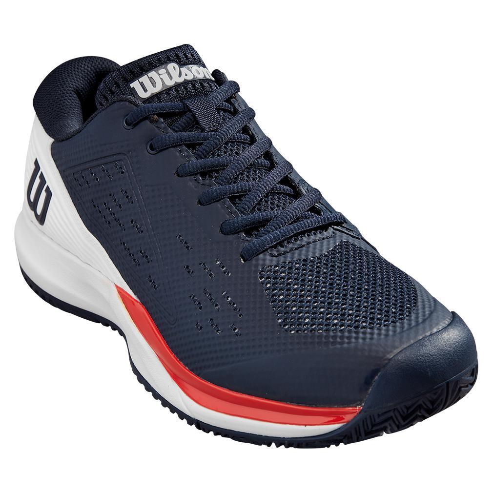 Men's Rush Pro Ace Wide Tennis Shoes Navy Blazer and White Top Tennis Shoes WILSON