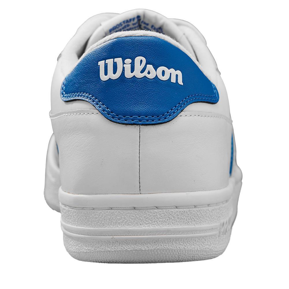 Unisex Pro Staff 87 Tennis Shoes White and Deja Vu Blue Womens Shoes WILSON