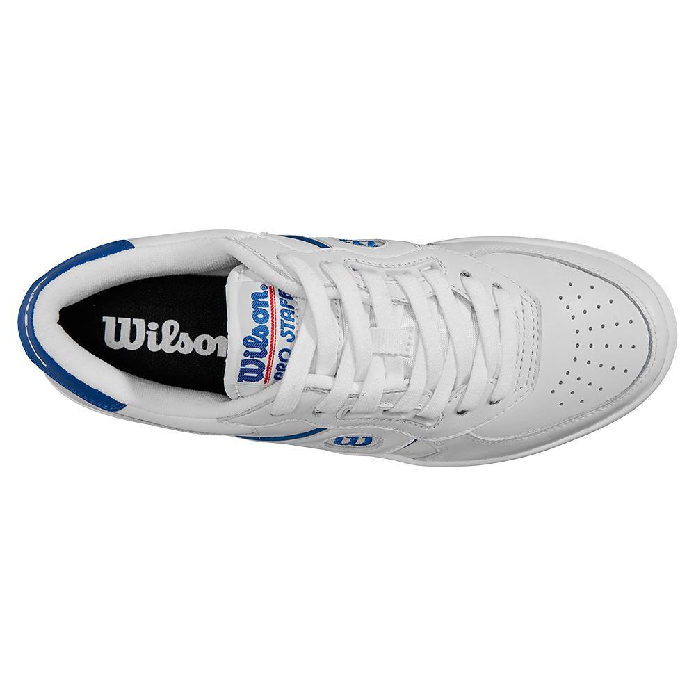 Unisex Pro Staff 87 Tennis Shoes White and Deja Vu Blue Womens Shoes WILSON