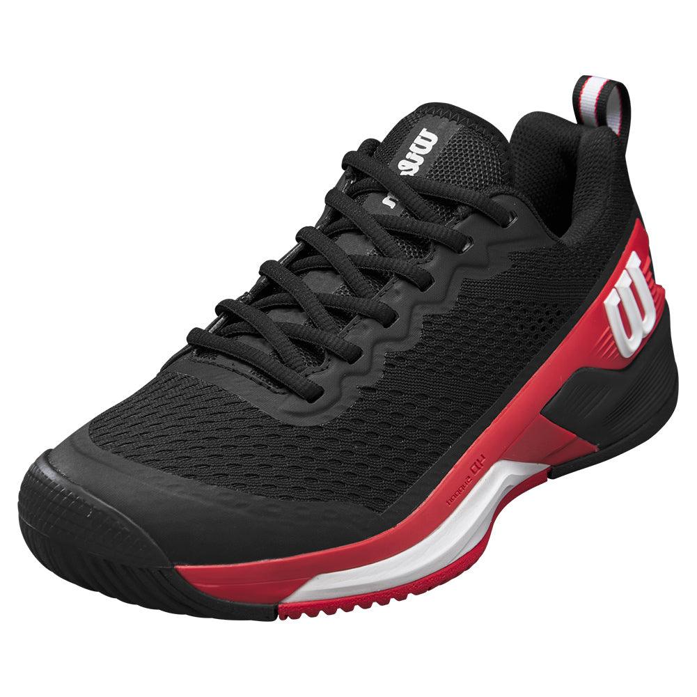 Men`s Rush Pro 4.5 Tennis Shoes Black and Infrared WILSON 7 Black