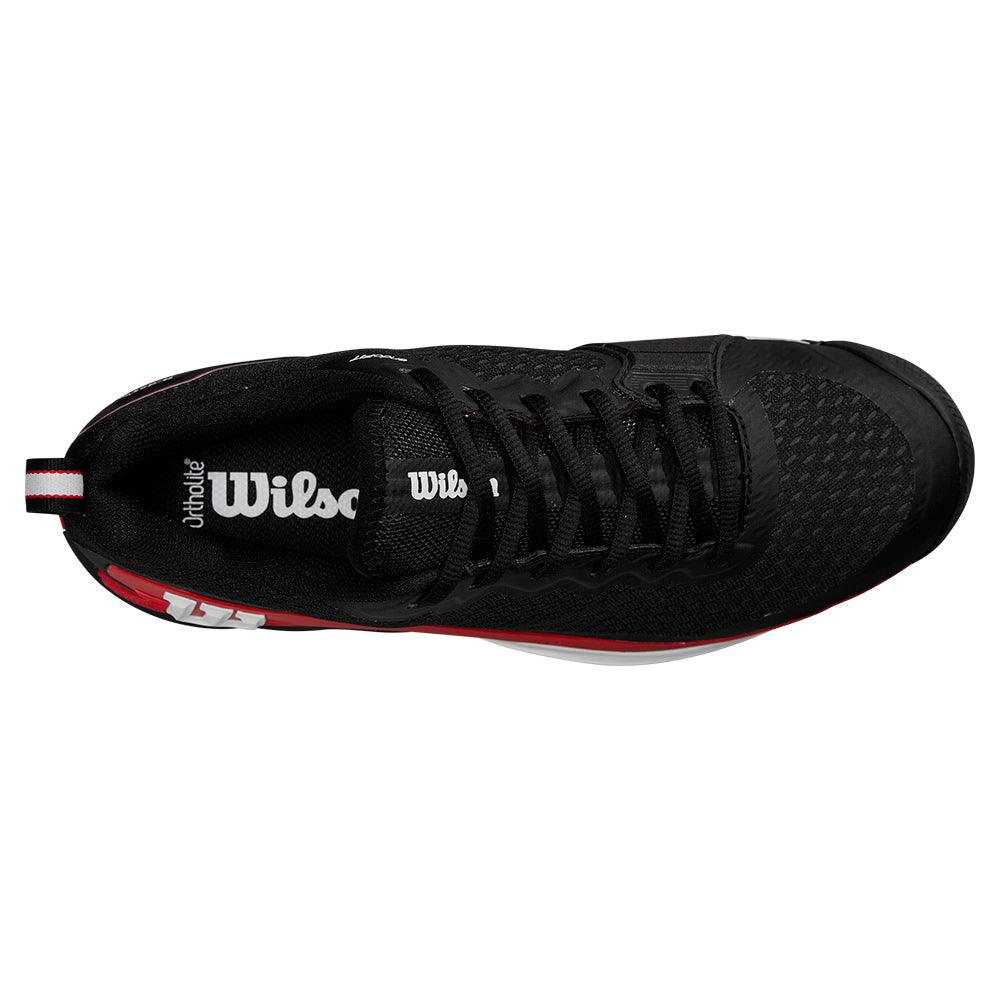 Men`s Rush Pro 4.5 Tennis Shoes Black and Infrared WILSON