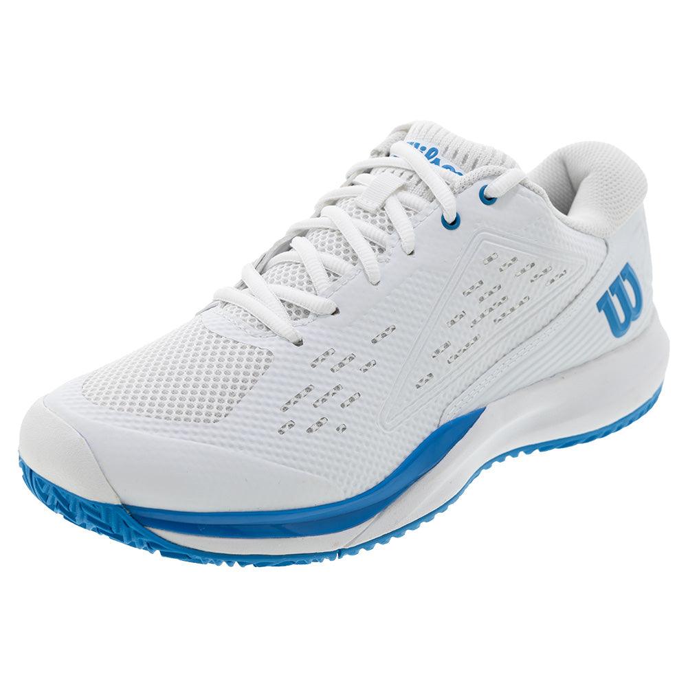 Men`s Rush Pro Ace Oz Tennis Shoes White and Atomic Blue WILSON 7.5 White