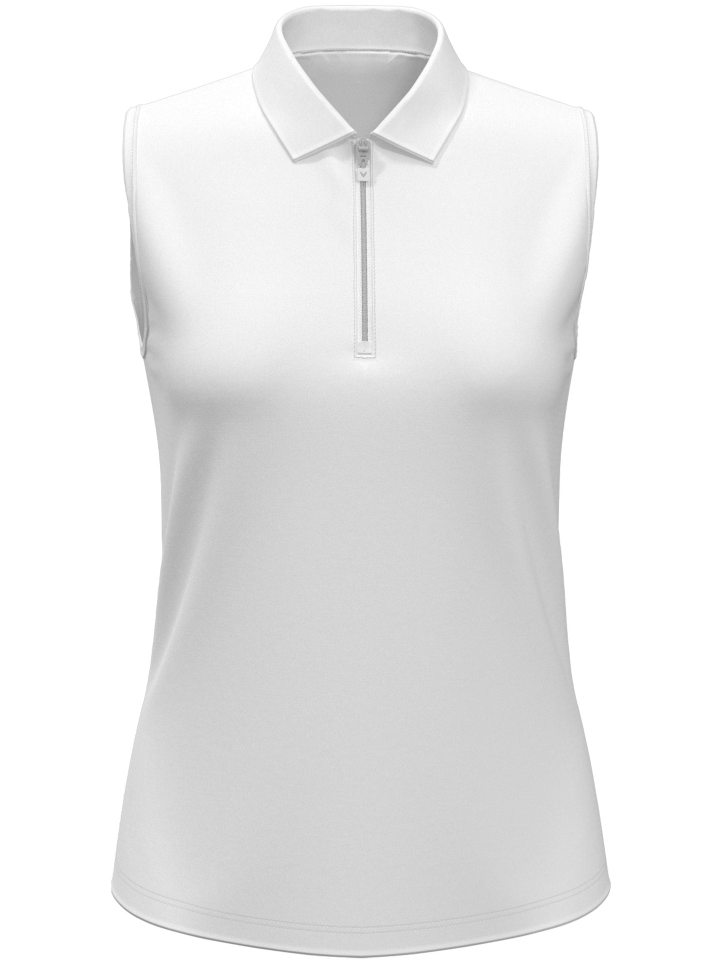 Women's 1/4 Zip Solid Sleeveless Golf Polo