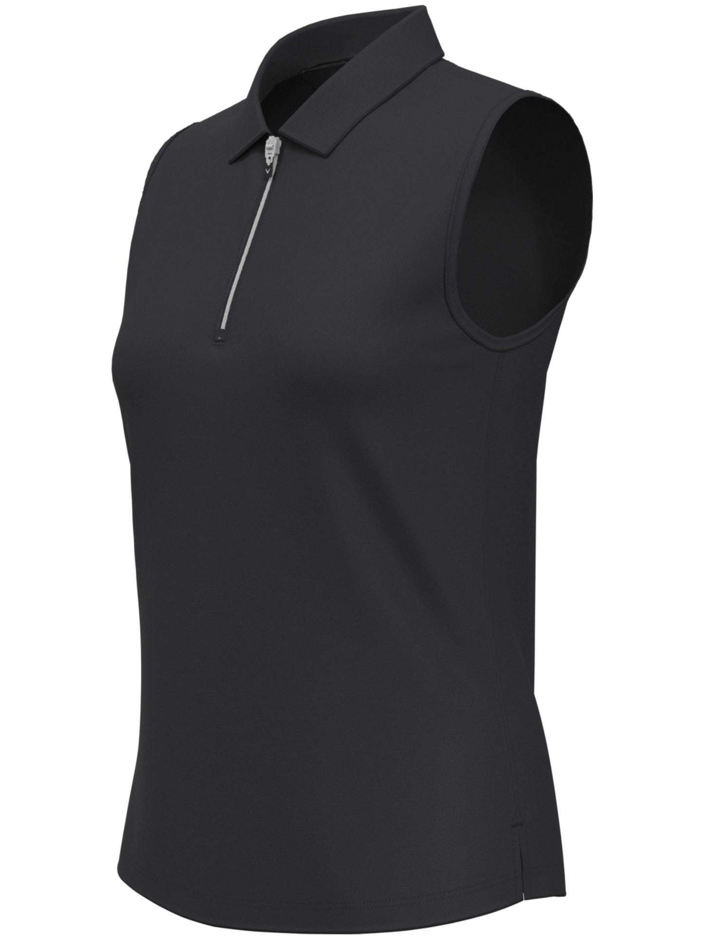 Women's 1/4 Zip Solid Sleeveless Golf Polo
