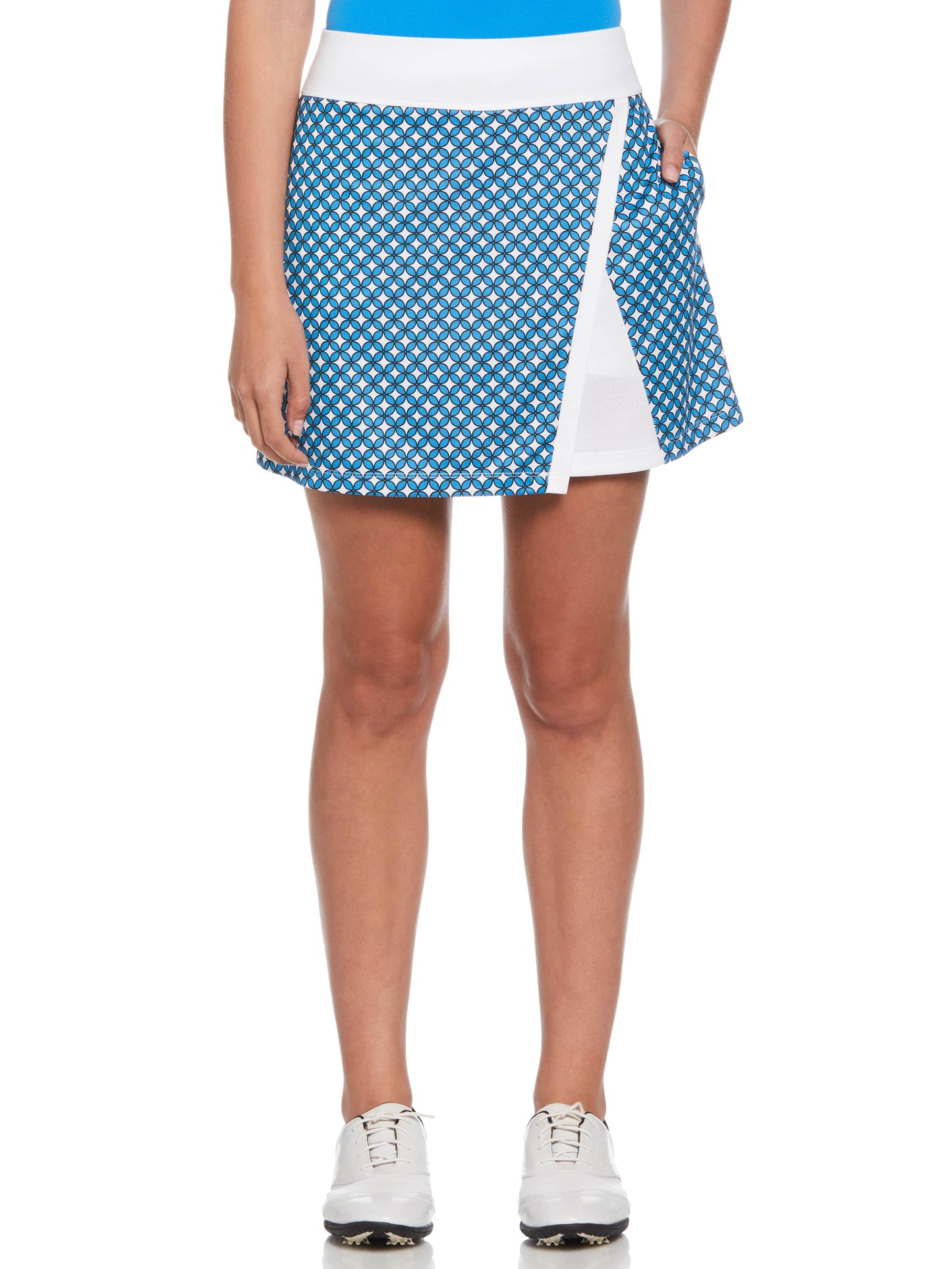 16" Floral Geo Print Wrap Golf Skort (Blue Sea Star)
