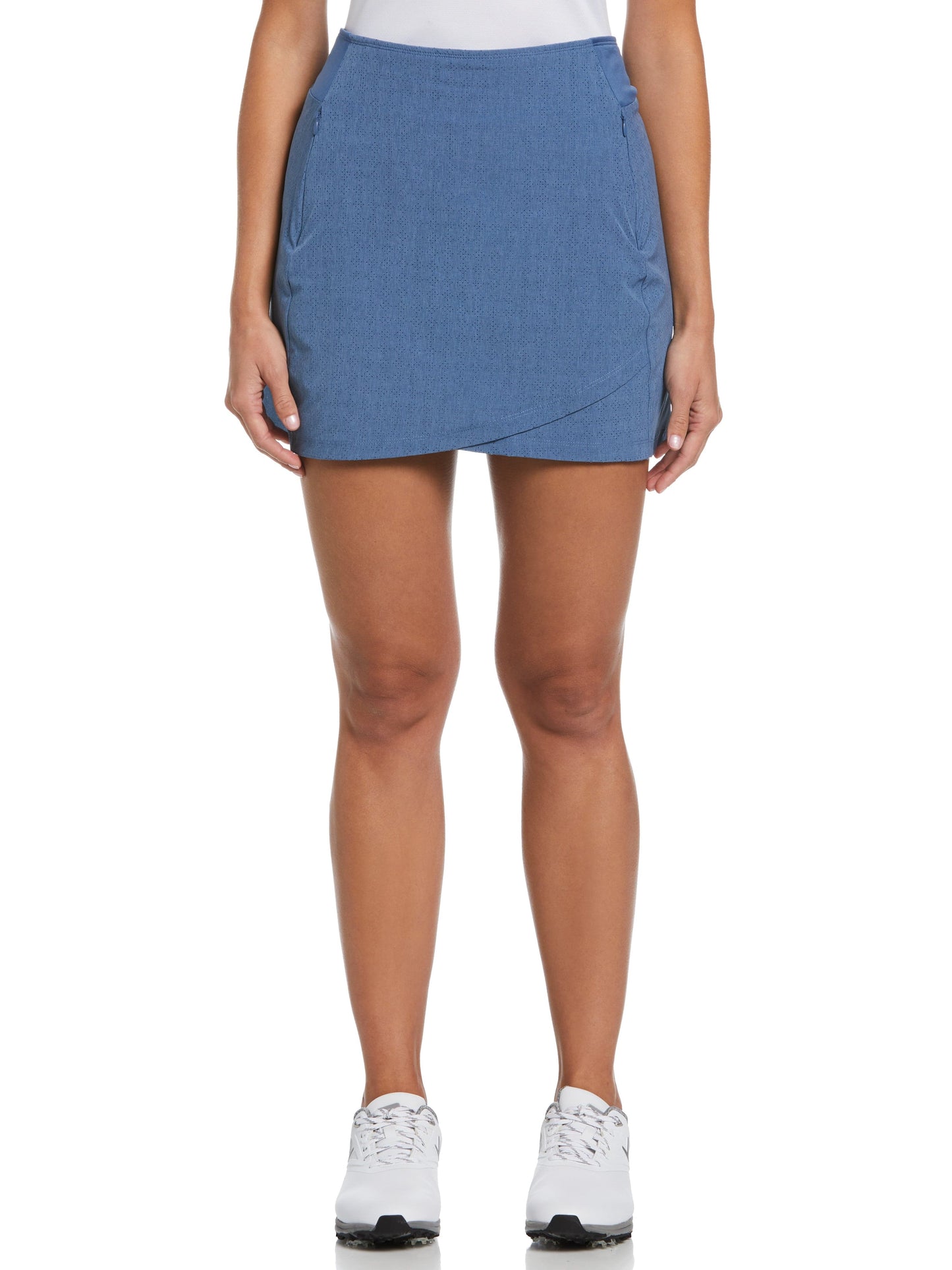 16" Heather Perforated Golf Skort (Blue Horizon Htr)