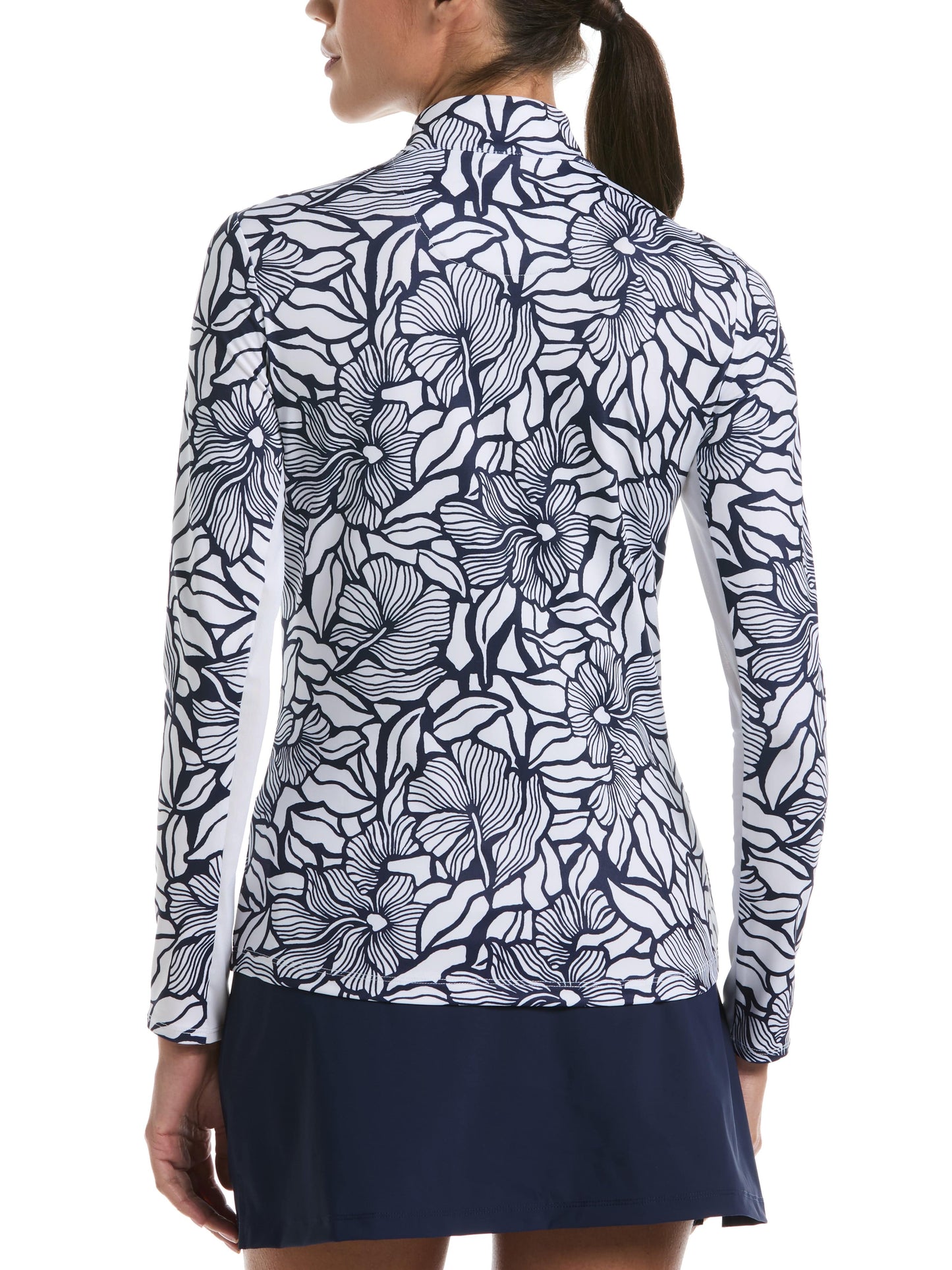 Women's Abstract Floral Print Golf Shirt