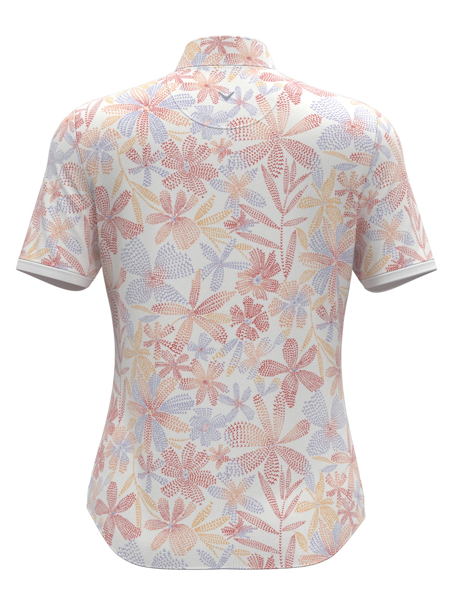 Women's Abstract Floral Print Zip Golf Polo