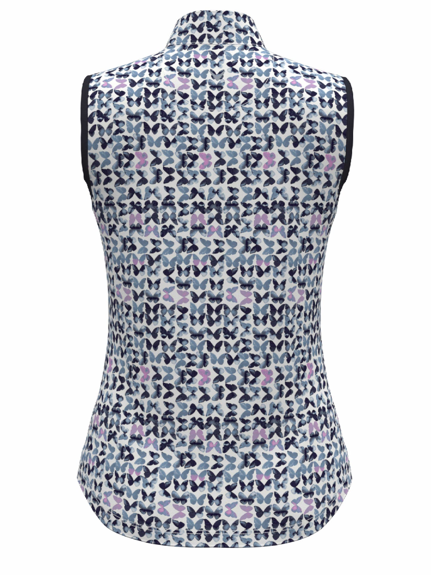 Women's Butterfly Print Zip Golf Polo