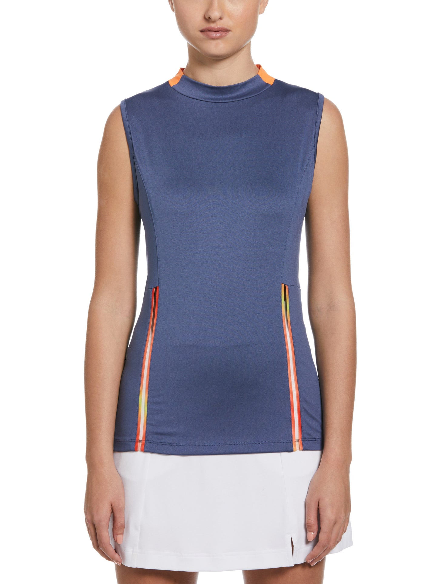 Color Block Chroma Stripe Golf Top (Blue Indigo)