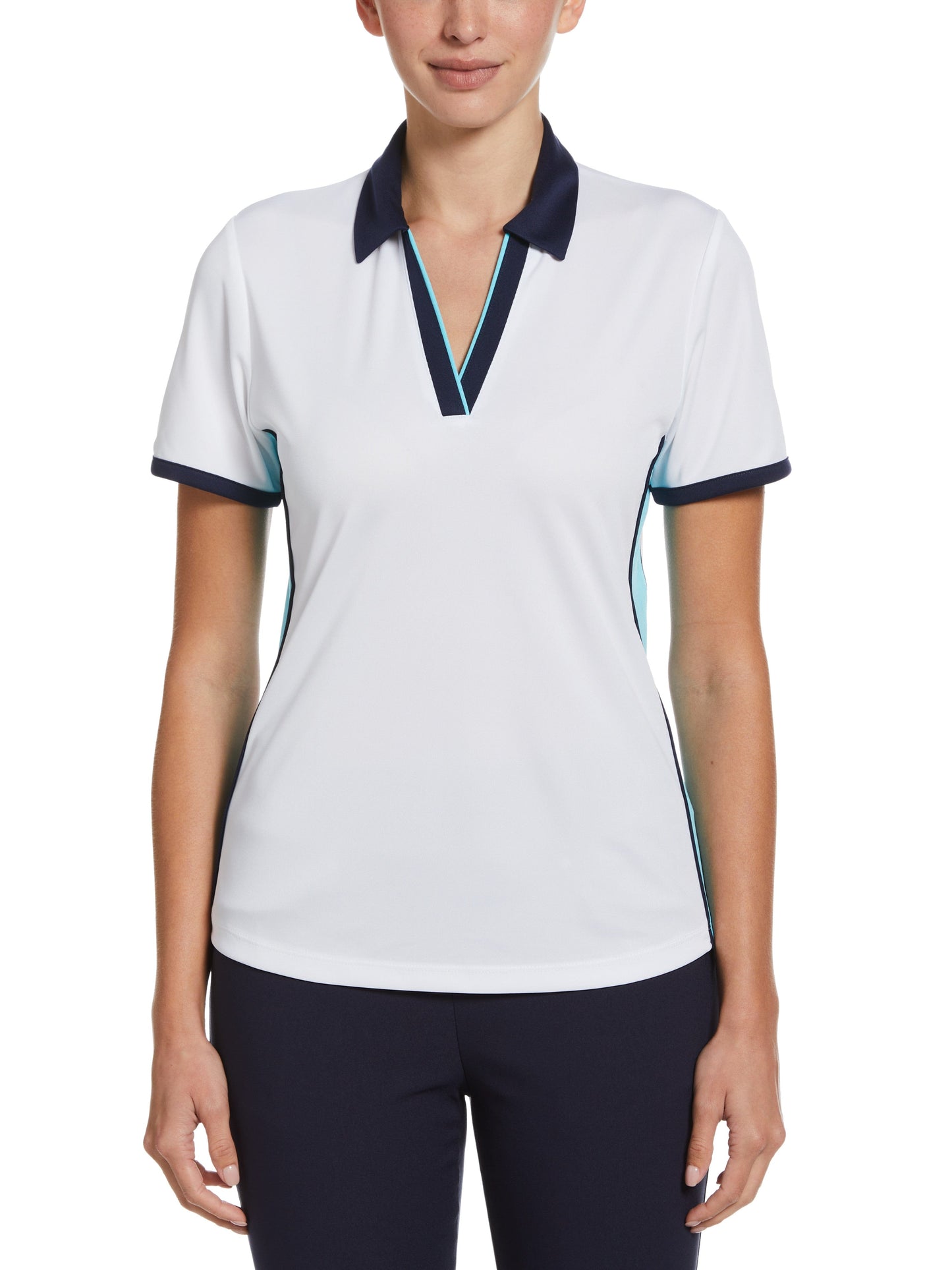 Color Block Golf Polo (Brilliant White)