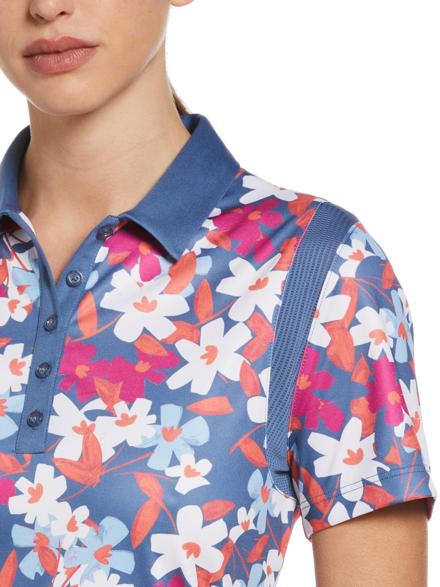 Women's Floral Print Golf Polo with Snaps