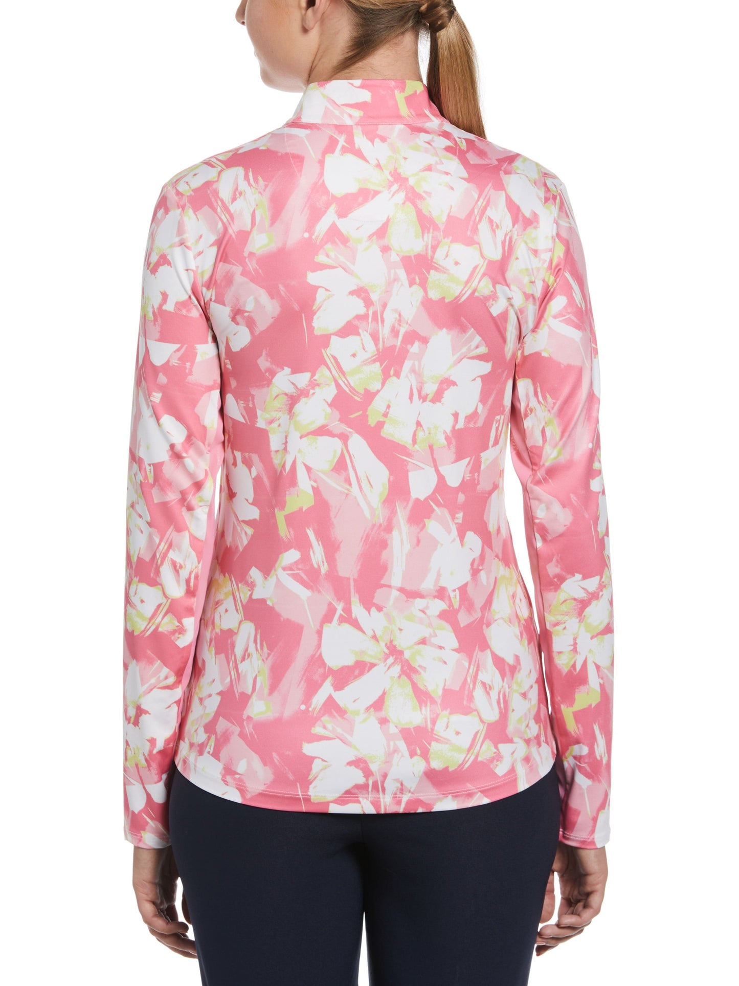 Women's Floral Print Long Sleeve Golf Polo