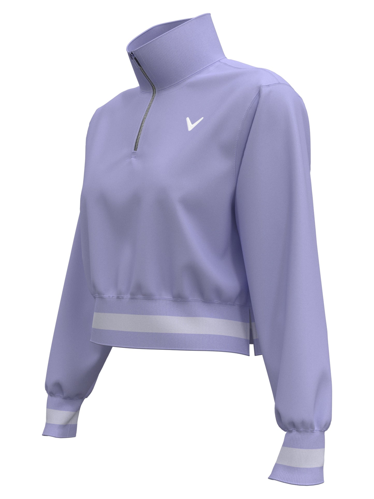 Women's Lightweight Cropped 1/4 Zip Golf Shirt with Side Slits