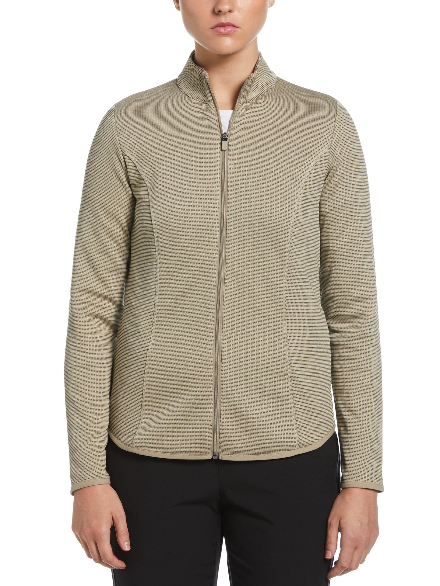 Midweight Layering Full Zip Golf Jacket (Plaza Taupe)