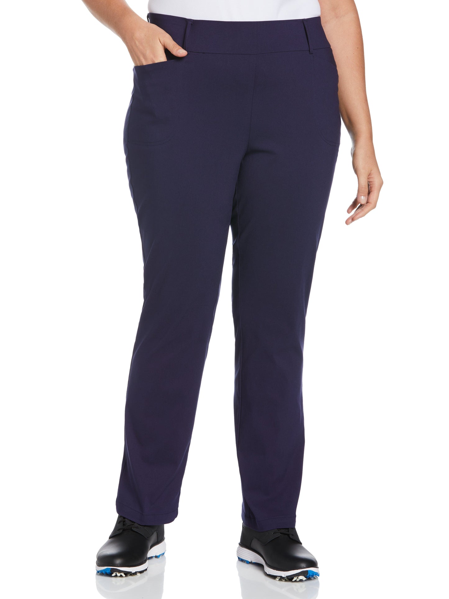 Pull-On Stretch Tech Flat Front Golf Pant (Peacoat)